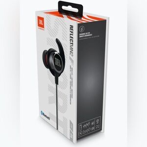 JBL Reflect Mini 2 In-Ear Headphones — Black with Red Accents